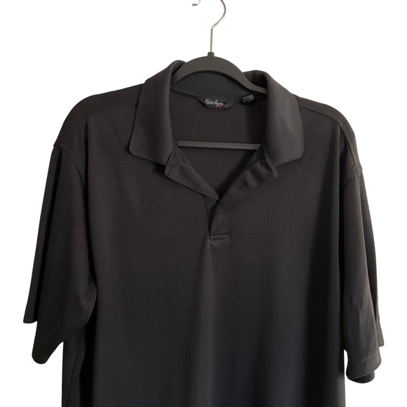 Walter Hagen Men's Shirt Essentials Polo XLarge Black Polyester Solid - Picture 9 of 9
